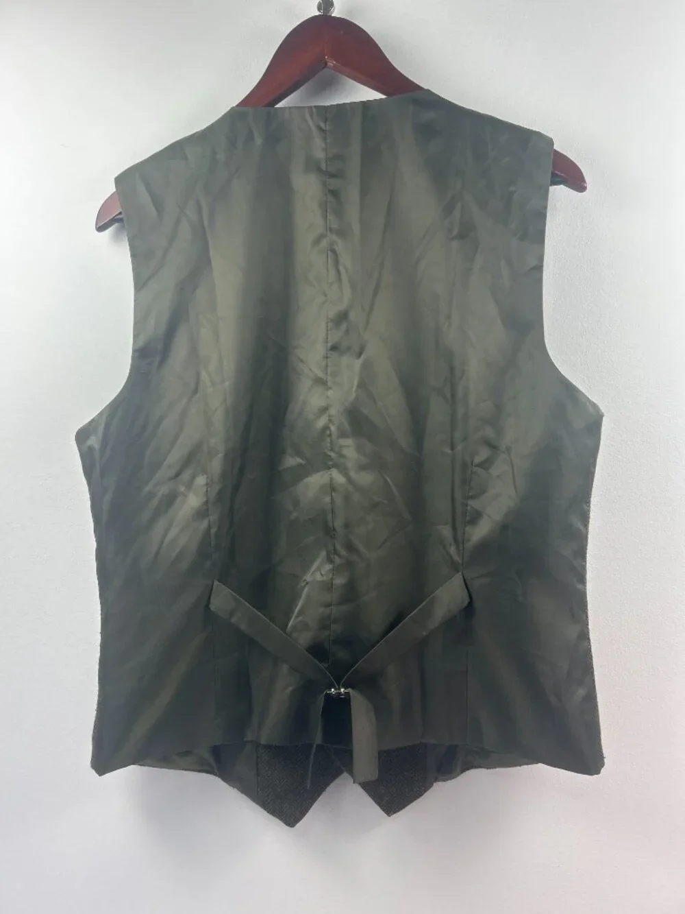 PJ Paul Jones Men's Green Herringbone Tweed Vest Size S